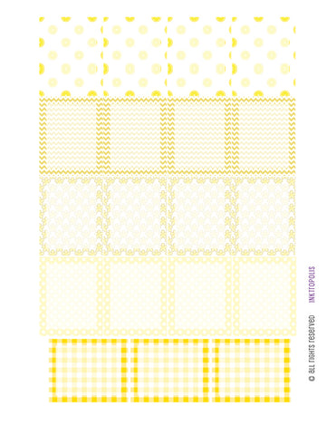 Monthly Planner Stickers Full Box Yellow Patterns Stickers Planner Labels Compatible with Erin Condren Vertical Life Planner