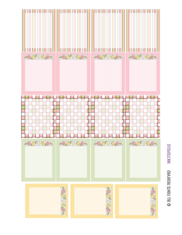 Monthly Planner Stickers Cottage Chic Vintage Roses Full Box Sampler Planner Labels Fits Erin Condren Life Planner