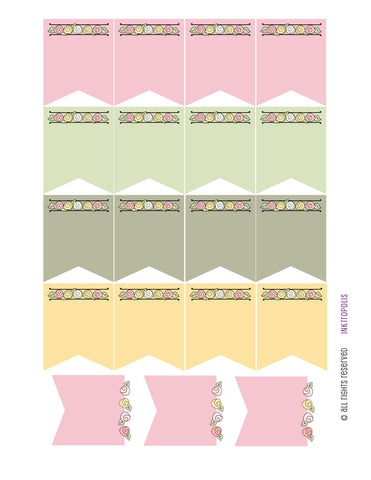 Monthly Planner Stickers Cottage Chic Vintage Roses Full Box Sampler 2 Planner Labels Fits Erin Condren Life Planner