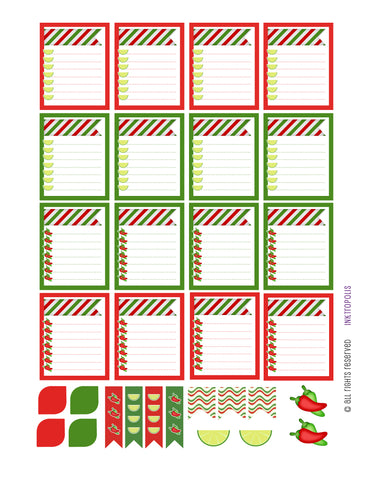 Monthly Planner Stickers Spanish Fiesta Sampler Labels Compatible with Erin Condren Vertical Life Planner