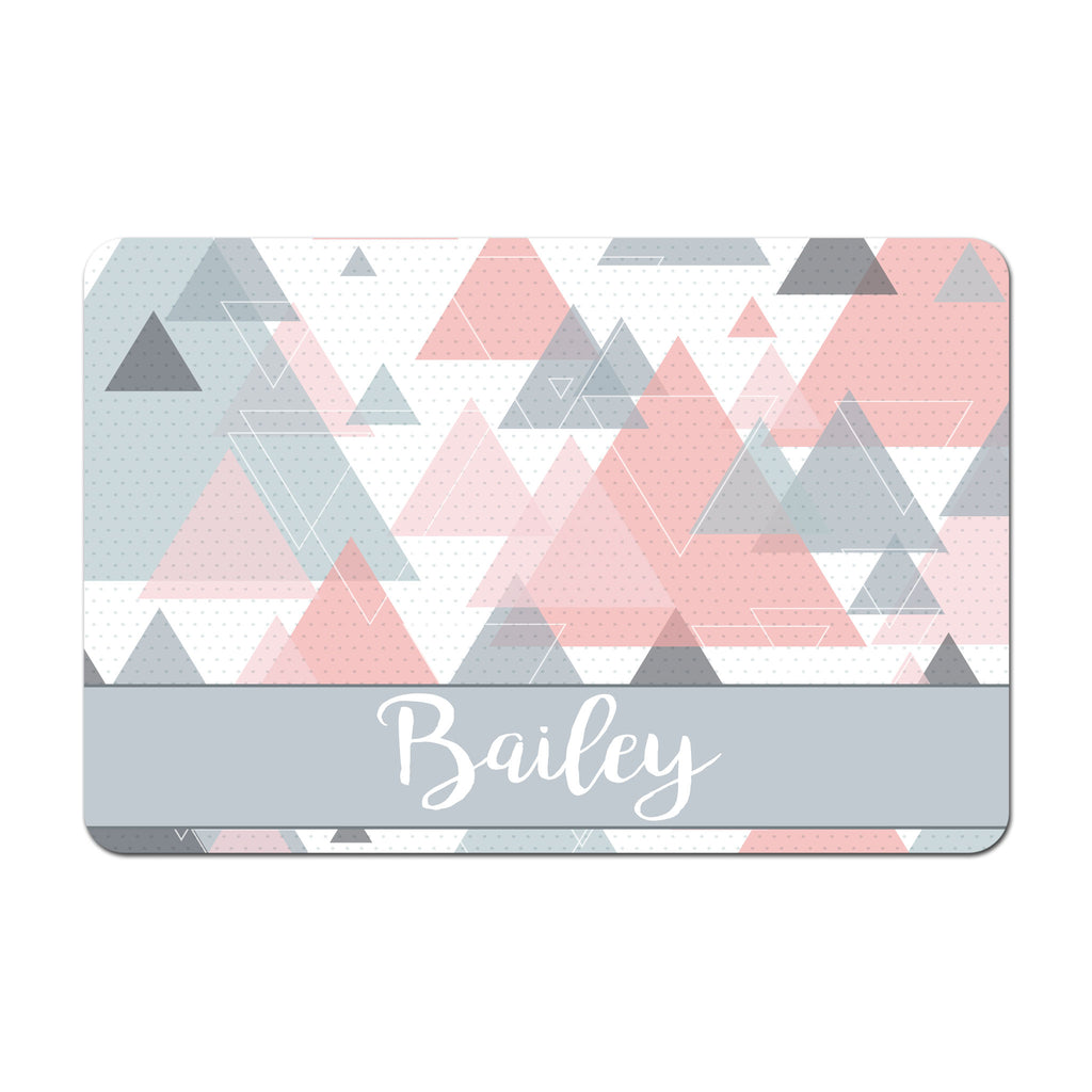 Personalized Pet Food Placemat - Abstract Triangles