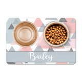 Personalized Pet Food Placemat - Abstract Triangles