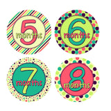 Stripes, Stars, Polka Dots Monthly Baby Stickers onesie sticker - INKtropolis