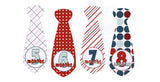 Americana Red, White, & Blue Monthly Baby Stickers - Tie Shaped onesie sticker - INKtropolis