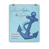 Couples Gift, Boyfriend, Girlfriend, Engagement, Wedding, Love Anchors the Soul Print, Framed or Canvas wedding art - INKtropolis