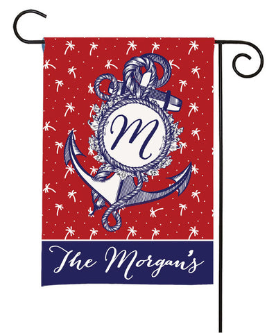 Personalized Garden Flag - Nautical Anchor