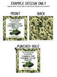 Personalized Army Tank Birthday Favor Tags