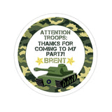 Army Tank Personalized Sticker Birthday Stickers - INKtropolis