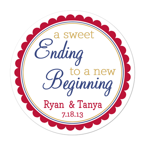 Sweet Ending To A New Beginning Personalized Sticker