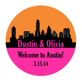 Austin Texas Skyline Personalized Sticker Wedding Stickers - INKtropolis