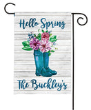 personalized spring rainboots garden flag