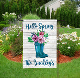 Personalized Garden Flag - Spring Rain Boots