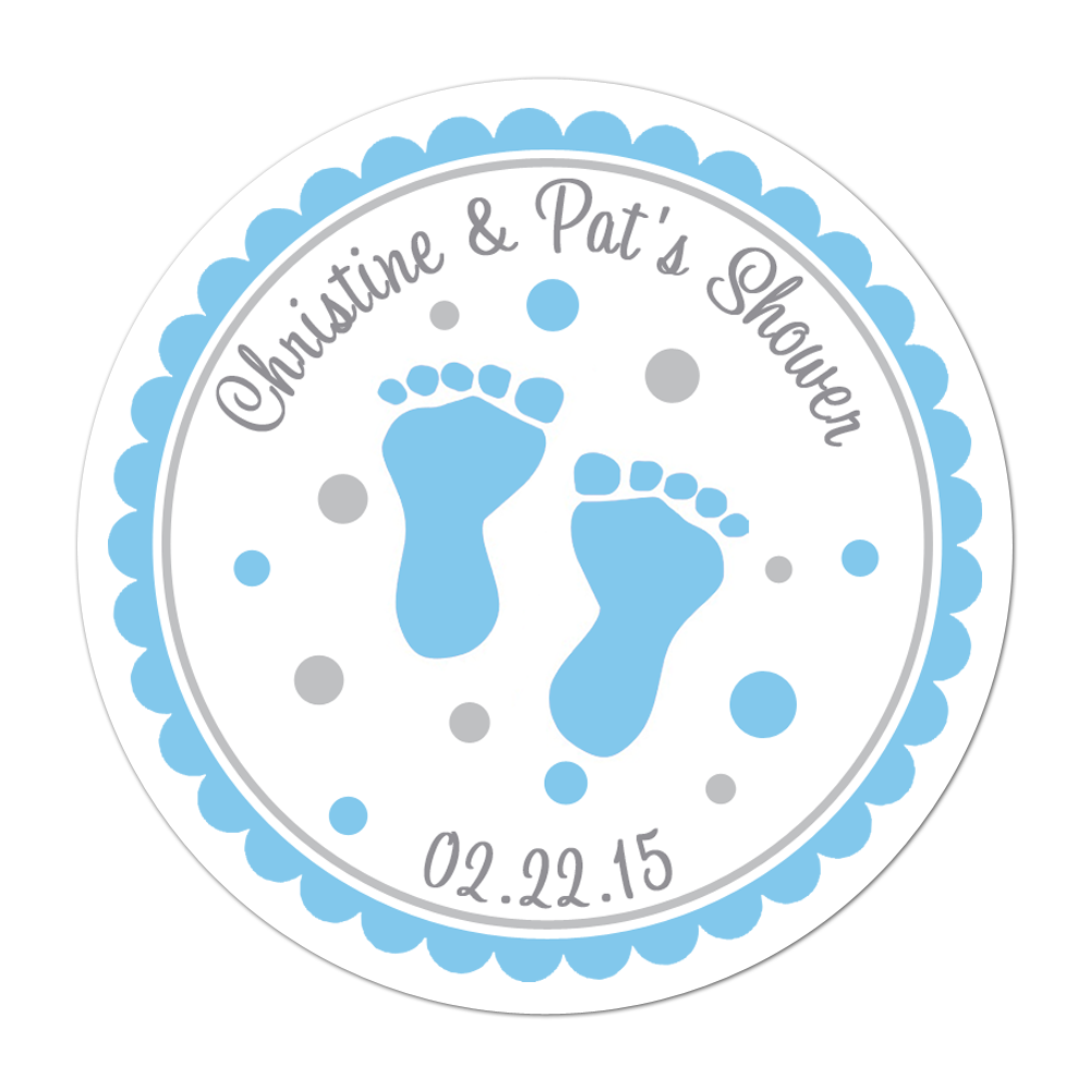 Baby Feet Personalized Sticker Baby Shower Stickers - INKtropolis