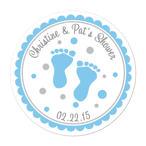 Baby Feet Personalized Baby Shower Sticker