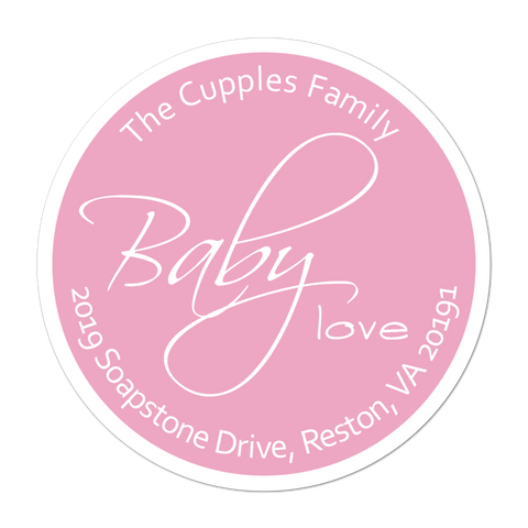 Baby Love Personalized Baby Shower Sticker