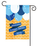 Personalized Baby Shower Party Flag - Baby Announcement - Boy Baby Balloons