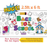 Back To School Coloring Banner, Poster, Paper Table Cover