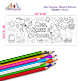 Personalized Back To School Coloring Banner, Poster, Paper Table Cover