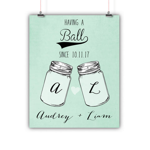 Mason Jar Wedding Art - Wedding Gifts For Couples