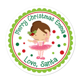 Mistletoe Ballerina Personalized Sticker Christmas Stickers - INKtropolis