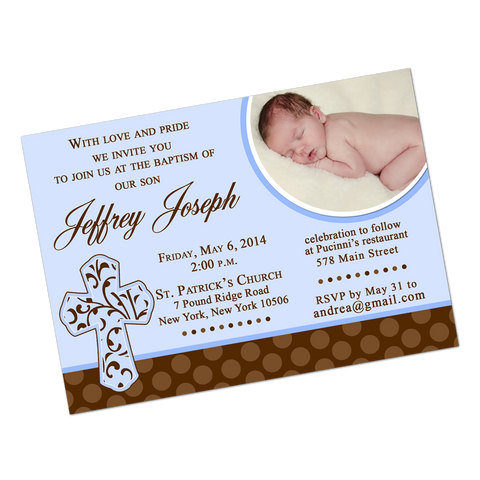 Religious Cross Digital Baptism Invitation