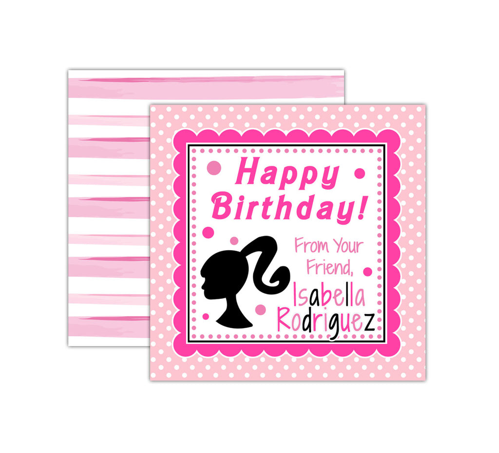Personalized Doll Birthday Gift Tags