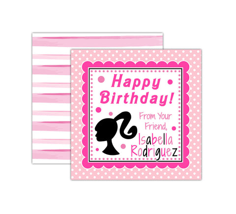 Personalized Doll Birthday Gift Tags