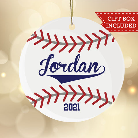 Personalized Baseball Christmas Ornament