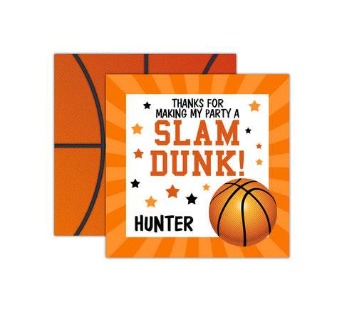 Personalized Basketball Birthday Favor Tags