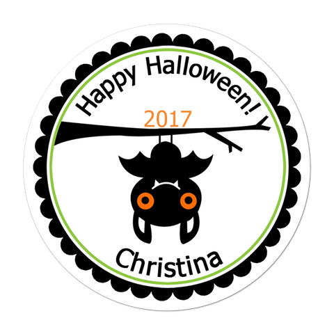Bat Personalized Halloween Sticker