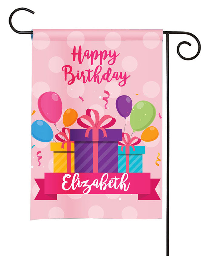 personalized girls birthday party flag