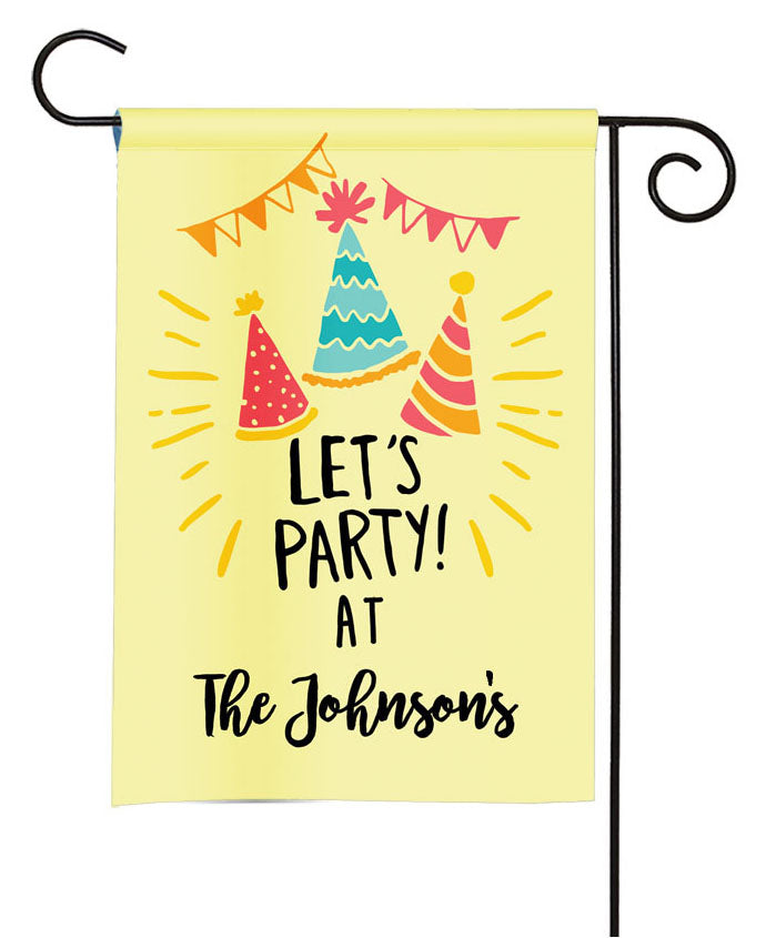 personalized birthday party garden flag