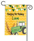 personalized tractor birthday flag