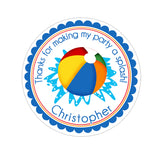 Beach Ball Personalized Sticker Birthday Stickers - INKtropolis