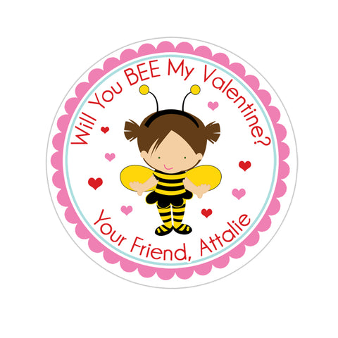 Bumble Bee Costume Personalized Valentines Day Sticker
