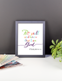 Bible Artwork Be Still and Know That I Am God Psalm 46:10 Poster, Print, Framed or Canvas other art - INKtropolis
