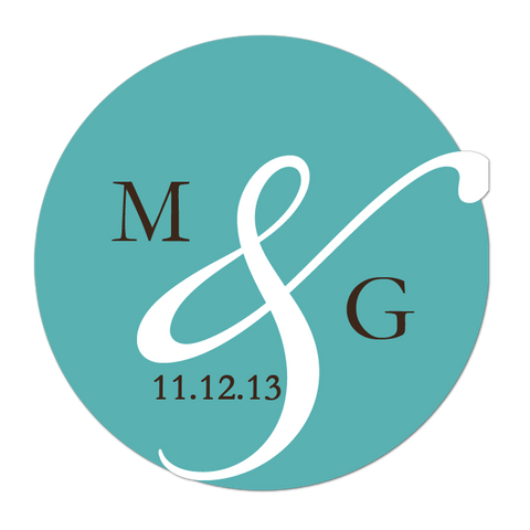 Big Ampersand Personalized Wedding Favor Sticker