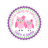 Owls Personalized Sticker Birthday Stickers - INKtropolis