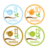 Baby Birds Monthly Baby Stickers onesie sticker - INKtropolis
