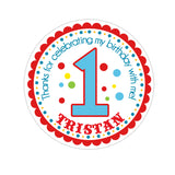 Circus Font Age Number Personalized Sticker Birthday Stickers - INKtropolis