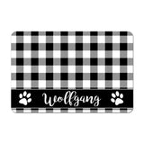 Personalized Pet Food Placemat - Black Buffalo Plaid