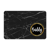 Personalized Pet Food Placemat - Black Marble