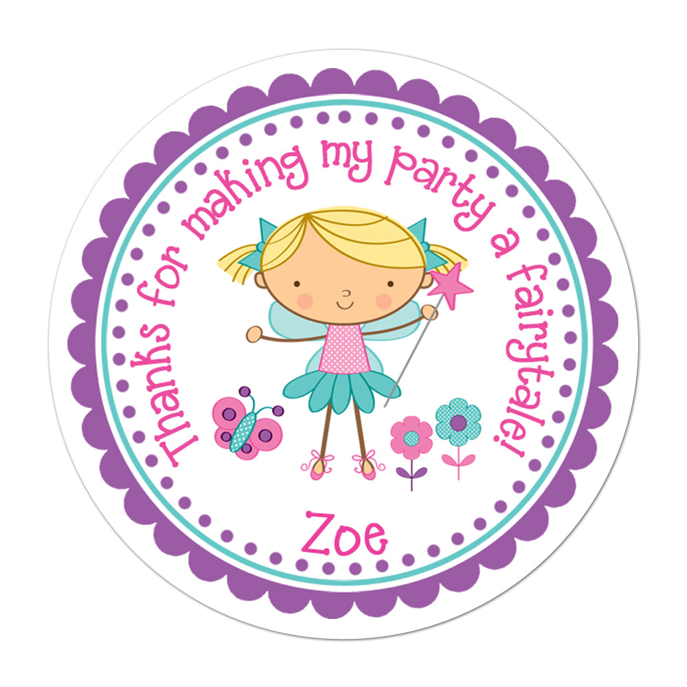 Blonde Fairy Personalized Sticker Birthday Stickers - INKtropolis