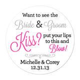 Blow And Kiss Personalized Sticker Wedding Stickers - INKtropolis