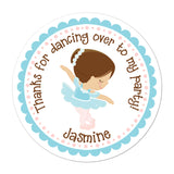 Blue Tutu Ballerina Personalized Sticker Birthday Stickers - INKtropolis