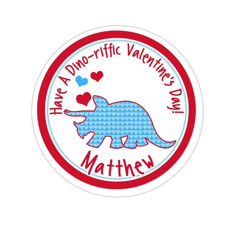 Steggosaurus Valentines Day Personalized Sticker Valentines Day Stickers - INKtropolis