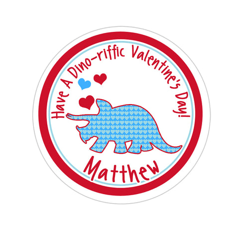 Steggosaurus Personalized Valentines Day Sticker