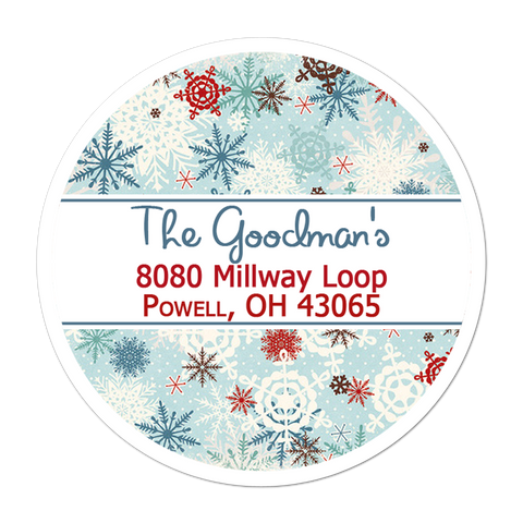 Snowflake Pattern Personalized Holiday Sticker
