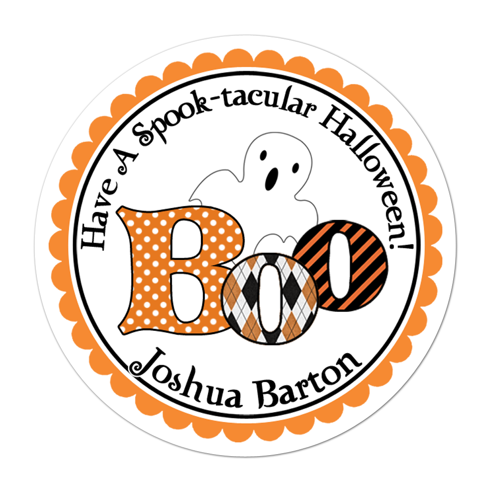 Boo Ghost Personalized Sticker Halloween Stickers - INKtropolis