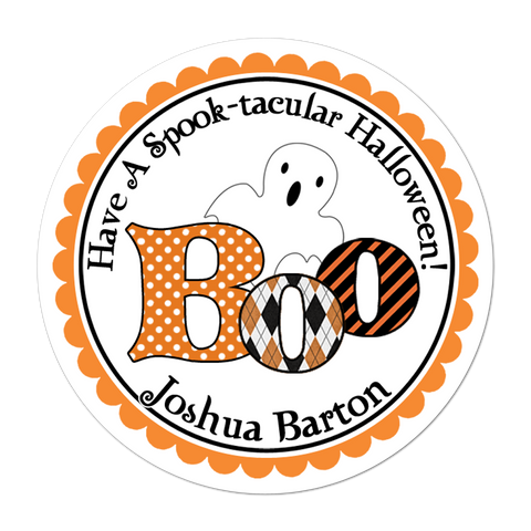 Boo Ghost Personalized Halloween Sticker